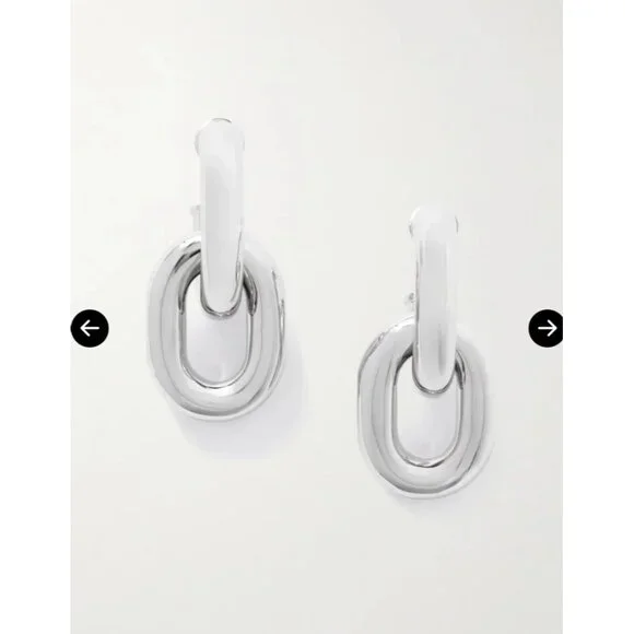 RABANNE XL Link Hoop Earrings Silver - Picture 5 of 6